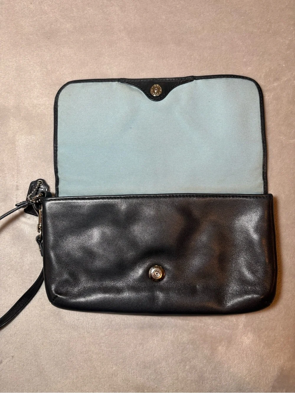 Coach Ashley Large Wristlet Leather Clutch